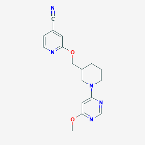 molecular formula C17H19N5O2 B6453938 2-{[1-(6-methoxypyrimidin-4-yl)piperidin-3-yl]methoxy}pyridine-4-carbonitrile CAS No. 2548998-01-0