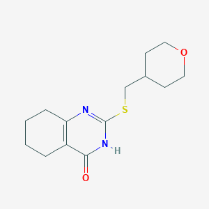molecular formula C14H20N2O2S B6453966 2-{[(oxan-4-yl)methyl]sulfanyl}-3,4,5,6,7,8-hexahydroquinazolin-4-one CAS No. 2549047-33-6
