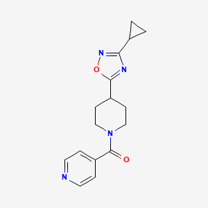 molecular formula C16H18N4O2 B6453969 4-[4-(3-cyclopropyl-1,2,4-oxadiazol-5-yl)piperidine-1-carbonyl]pyridine CAS No. 2321996-75-0
