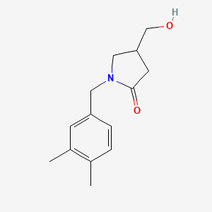 1-[(3,4-dimethylphenyl)methyl]-4-(hydroxymethyl)pyrrolidin-2-one
