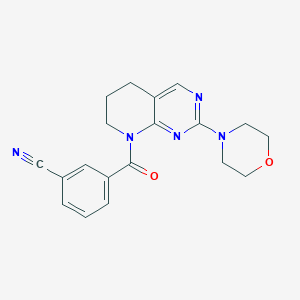 3-[2-(morpholin-4-yl)-5H,6H,7H,8H-pyrido[2,3-d]pyrimidine-8-carbonyl]benzonitrile