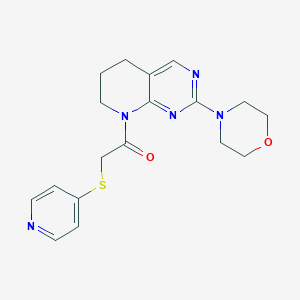 1-[2-(morpholin-4-yl)-5H,6H,7H,8H-pyrido[2,3-d]pyrimidin-8-yl]-2-(pyridin-4-ylsulfanyl)ethan-1-one