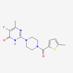 5-fluoro-6-methyl-2-[4-(5-methylthiophene-2-carbonyl)piperazin-1-yl]-3,4-dihydropyrimidin-4-one