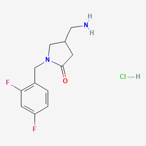 molecular formula C12H15ClF2N2O B6454028 4-(aminomethyl)-1-[(2,4-difluorophenyl)methyl]pyrrolidin-2-one hydrochloride CAS No. 2549022-60-6