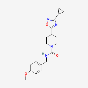 molecular formula C19H24N4O3 B6454064 4-(3-cyclopropyl-1,2,4-oxadiazol-5-yl)-N-[(4-methoxyphenyl)methyl]piperidine-1-carboxamide CAS No. 2548978-62-5