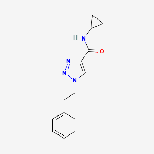 molecular formula C14H16N4O B6454067 N-cyclopropyl-1-(2-phenylethyl)-1H-1,2,3-triazole-4-carboxamide CAS No. 2548989-70-2