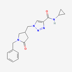 1-[(1-benzyl-5-oxopyrrolidin-3-yl)methyl]-N-cyclopropyl-1H-1,2,3-triazole-4-carboxamide