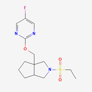 molecular formula C14H20FN3O3S B6454089 2-{[2-(ethanesulfonyl)-octahydrocyclopenta[c]pyrrol-3a-yl]methoxy}-5-fluoropyrimidine CAS No. 2549030-25-1