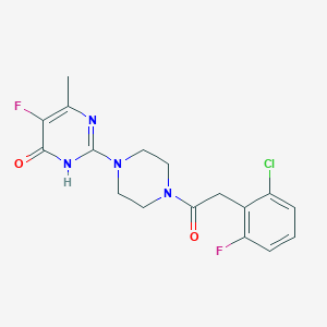 2-{4-[2-(2-chloro-6-fluorophenyl)acetyl]piperazin-1-yl}-5-fluoro-6-methyl-3,4-dihydropyrimidin-4-one