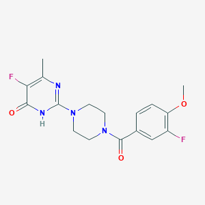 5-fluoro-2-[4-(3-fluoro-4-methoxybenzoyl)piperazin-1-yl]-6-methyl-3,4-dihydropyrimidin-4-one