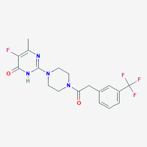 5-fluoro-6-methyl-2-(4-{2-[3-(trifluoromethyl)phenyl]acetyl}piperazin-1-yl)-3,4-dihydropyrimidin-4-one