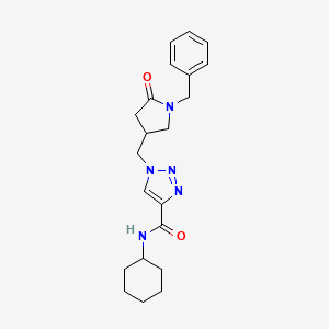 1-[(1-benzyl-5-oxopyrrolidin-3-yl)methyl]-N-cyclohexyl-1H-1,2,3-triazole-4-carboxamide