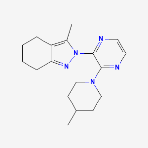 molecular formula C18H25N5 B6454122 3-methyl-2-[3-(4-methylpiperidin-1-yl)pyrazin-2-yl]-4,5,6,7-tetrahydro-2H-indazole CAS No. 2549000-41-9