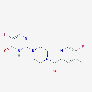 5-fluoro-2-[4-(5-fluoro-4-methylpyridine-2-carbonyl)piperazin-1-yl]-6-methyl-3,4-dihydropyrimidin-4-one