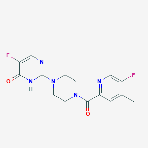 molecular formula C16H17F2N5O2 B6454129 5-fluoro-2-[4-(5-fluoro-4-methylpyridine-2-carbonyl)piperazin-1-yl]-6-methyl-3,4-dihydropyrimidin-4-one CAS No. 2549012-49-7