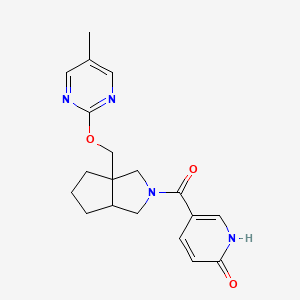 molecular formula C19H22N4O3 B6454158 5-(3a-{[(5-methylpyrimidin-2-yl)oxy]methyl}-octahydrocyclopenta[c]pyrrole-2-carbonyl)-1,2-dihydropyridin-2-one CAS No. 2549048-67-9