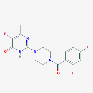 molecular formula C16H15F3N4O2 B6454184 2-[4-(2,4-difluorobenzoyl)piperazin-1-yl]-5-fluoro-6-methyl-3,4-dihydropyrimidin-4-one CAS No. 2549020-96-2