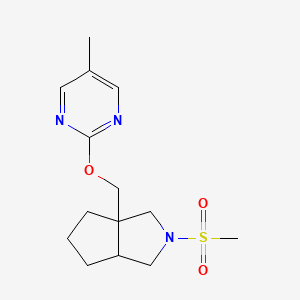 molecular formula C14H21N3O3S B6454207 2-({2-methanesulfonyl-octahydrocyclopenta[c]pyrrol-3a-yl}methoxy)-5-methylpyrimidine CAS No. 2549042-05-7