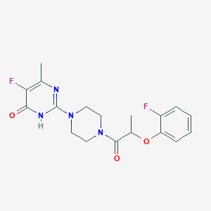 molecular formula C18H20F2N4O3 B6454244 5-fluoro-2-{4-[2-(2-fluorophenoxy)propanoyl]piperazin-1-yl}-6-methyl-3,4-dihydropyrimidin-4-one CAS No. 2549038-81-3