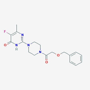 molecular formula C18H21FN4O3 B6454249 2-{4-[2-(benzyloxy)acetyl]piperazin-1-yl}-5-fluoro-6-methyl-3,4-dihydropyrimidin-4-one CAS No. 2548990-85-6