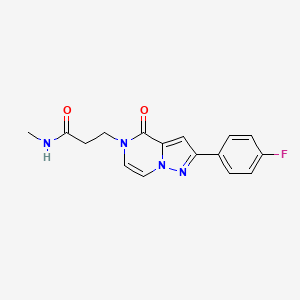 molecular formula C16H15FN4O2 B6454277 3-[2-(4-fluorophenyl)-4-oxo-4H,5H-pyrazolo[1,5-a]pyrazin-5-yl]-N-methylpropanamide CAS No. 2549052-86-8