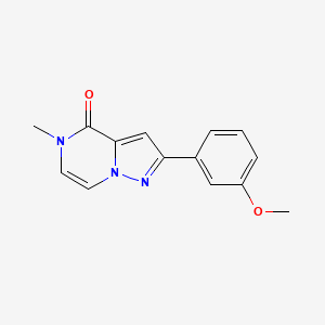 molecular formula C14H13N3O2 B6454295 2-(3-methoxyphenyl)-5-methyl-4H,5H-pyrazolo[1,5-a]pyrazin-4-one CAS No. 2326902-05-8