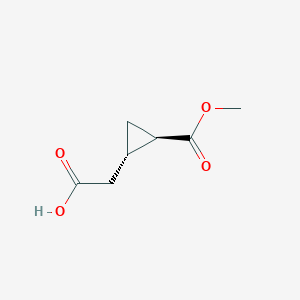 molecular formula C7H10O4 B064543 2-((1S,2R)-2-(Methoxycarbonyl)cyclopropyl)acetic acid CAS No. 175221-16-6
