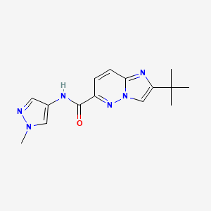 molecular formula C15H18N6O B6454301 2-tert-butyl-N-(1-methyl-1H-pyrazol-4-yl)imidazo[1,2-b]pyridazine-6-carboxamide CAS No. 2549001-53-6