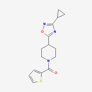 4-(3-cyclopropyl-1,2,4-oxadiazol-5-yl)-1-(thiophene-2-carbonyl)piperidine