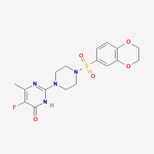 2-[4-(2,3-dihydro-1,4-benzodioxine-6-sulfonyl)piperazin-1-yl]-5-fluoro-6-methyl-3,4-dihydropyrimidin-4-one
