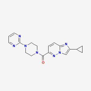 2-(4-{2-cyclopropylimidazo[1,2-b]pyridazine-6-carbonyl}piperazin-1-yl)pyrimidine