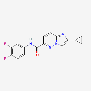 molecular formula C16H12F2N4O B6454609 2-cyclopropyl-N-(3,4-difluorophenyl)imidazo[1,2-b]pyridazine-6-carboxamide CAS No. 2548984-36-5