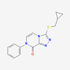 molecular formula C15H14N4OS B6454629 3-[(cyclopropylmethyl)sulfanyl]-7-phenyl-7H,8H-[1,2,4]triazolo[4,3-a]pyrazin-8-one CAS No. 2549016-36-4