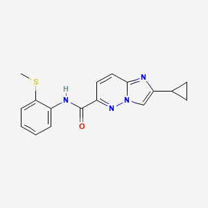 2-cyclopropyl-N-[2-(methylsulfanyl)phenyl]imidazo[1,2-b]pyridazine-6-carboxamide