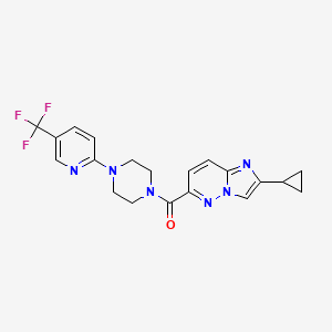 1-{2-cyclopropylimidazo[1,2-b]pyridazine-6-carbonyl}-4-[5-(trifluoromethyl)pyridin-2-yl]piperazine