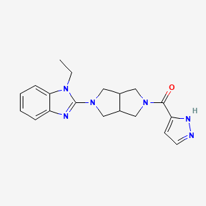 molecular formula C19H22N6O B6454728 1-ethyl-2-[5-(1H-pyrazole-3-carbonyl)-octahydropyrrolo[3,4-c]pyrrol-2-yl]-1H-1,3-benzodiazole CAS No. 2549006-17-7