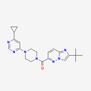 4-(4-{2-tert-butylimidazo[1,2-b]pyridazine-6-carbonyl}piperazin-1-yl)-6-cyclopropylpyrimidine