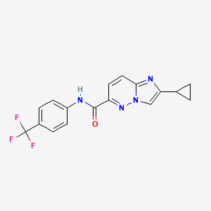 2-cyclopropyl-N-[4-(trifluoromethyl)phenyl]imidazo[1,2-b]pyridazine-6-carboxamide