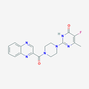 5-fluoro-6-methyl-2-[4-(quinoxaline-2-carbonyl)piperazin-1-yl]-3,4-dihydropyrimidin-4-one