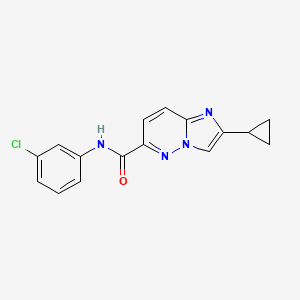 molecular formula C16H13ClN4O B6454816 N-(3-chlorophenyl)-2-cyclopropylimidazo[1,2-b]pyridazine-6-carboxamide CAS No. 2549043-53-8