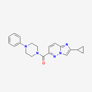 molecular formula C20H21N5O B6454844 1-{2-cyclopropylimidazo[1,2-b]pyridazine-6-carbonyl}-4-phenylpiperazine CAS No. 2548994-15-4