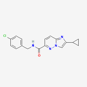 molecular formula C17H15ClN4O B6454881 N-[(4-chlorophenyl)methyl]-2-cyclopropylimidazo[1,2-b]pyridazine-6-carboxamide CAS No. 2548975-23-9