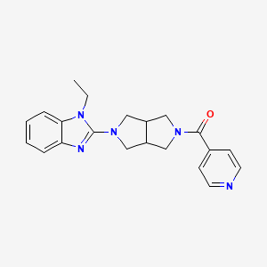 molecular formula C21H23N5O B6454903 1-ethyl-2-[5-(pyridine-4-carbonyl)-octahydropyrrolo[3,4-c]pyrrol-2-yl]-1H-1,3-benzodiazole CAS No. 2548987-87-5