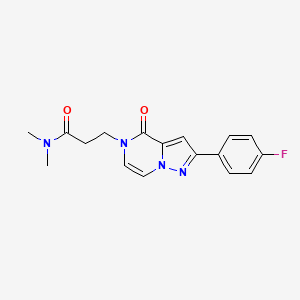 molecular formula C17H17FN4O2 B6454912 3-[2-(4-fluorophenyl)-4-oxo-4H,5H-pyrazolo[1,5-a]pyrazin-5-yl]-N,N-dimethylpropanamide CAS No. 2549040-96-0