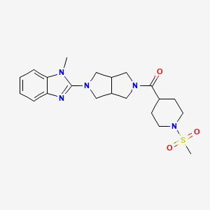 molecular formula C21H29N5O3S B6454938 2-[5-(1-methanesulfonylpiperidine-4-carbonyl)-octahydropyrrolo[3,4-c]pyrrol-2-yl]-1-methyl-1H-1,3-benzodiazole CAS No. 2548995-19-1