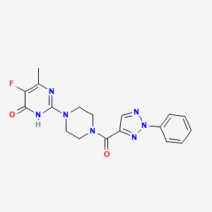 5-fluoro-6-methyl-2-[4-(2-phenyl-2H-1,2,3-triazole-4-carbonyl)piperazin-1-yl]-3,4-dihydropyrimidin-4-one