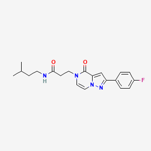 3-[2-(4-fluorophenyl)-4-oxo-4H,5H-pyrazolo[1,5-a]pyrazin-5-yl]-N-(3-methylbutyl)propanamide