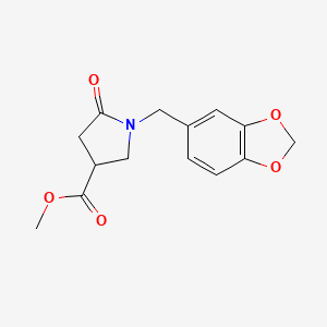 methyl 1-[(2H-1,3-benzodioxol-5-yl)methyl]-5-oxopyrrolidine-3-carboxylate