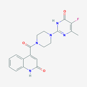 5-fluoro-2-[4-(2-hydroxyquinoline-4-carbonyl)piperazin-1-yl]-6-methyl-3,4-dihydropyrimidin-4-one