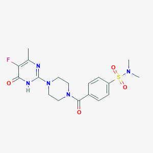 4-[4-(5-fluoro-4-methyl-6-oxo-1,6-dihydropyrimidin-2-yl)piperazine-1-carbonyl]-N,N-dimethylbenzene-1-sulfonamide